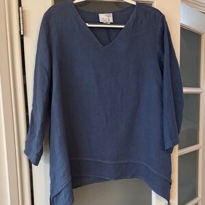 Elegant Navy V-Neck Tunic